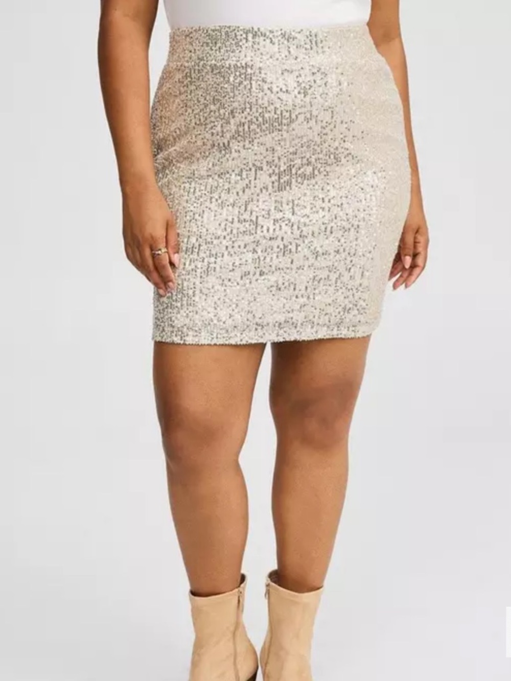 Torrid Champagne Sequin Sparkly Mini Skirt Accent piece